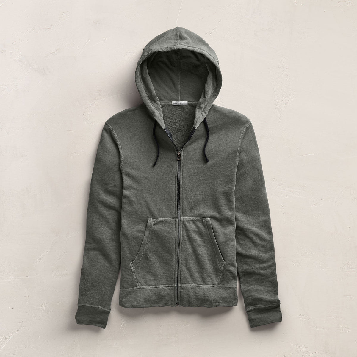 Vintage French Zip Up Hoodie in Granite Pigment | James Perse Los Angeles