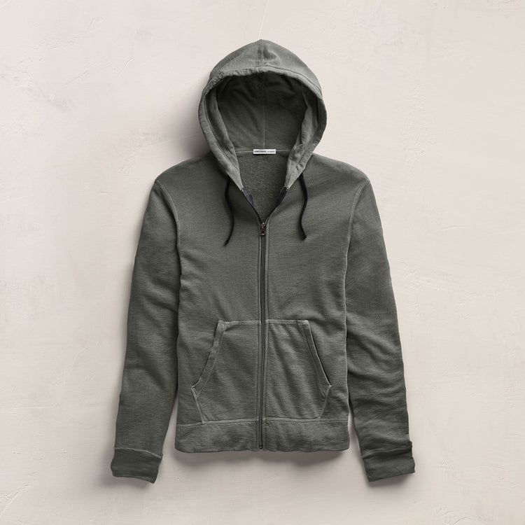Vintage French Zip Up Hoodie in Granite Pigment | James Perse Los Angeles