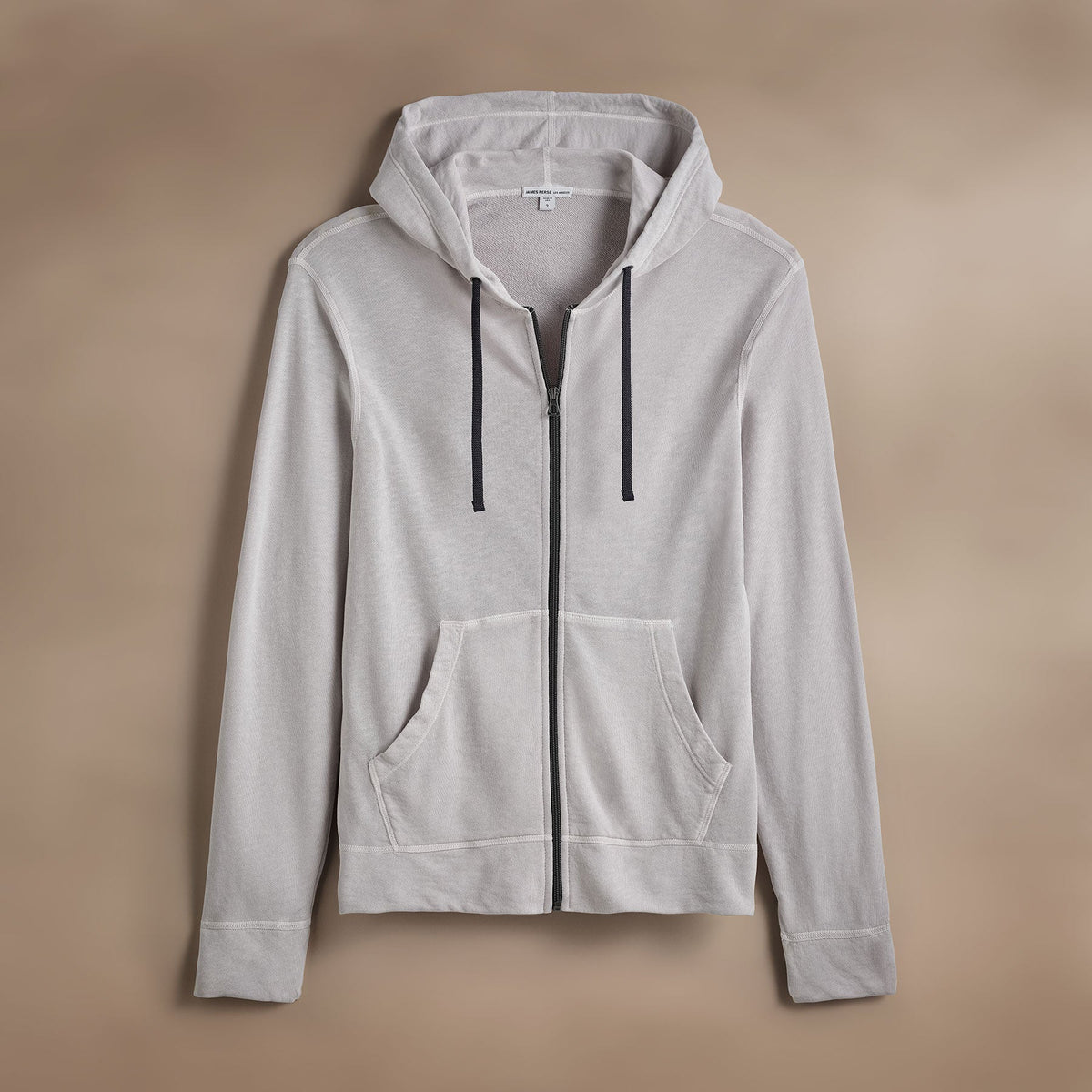 Vintage French Terry Zip Up Hoodie in Light Mist Pigment | James Perse Los Angeles