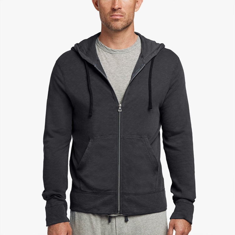 Vintage French Terry Zip Up Hoody in Magma Pigment | James Perse Los Angeles