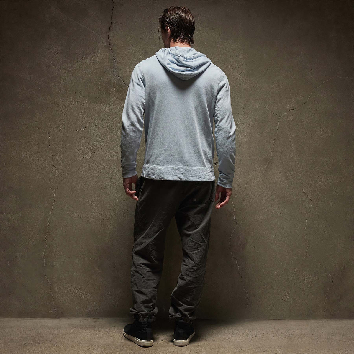 Vintage French Terry Zip Up Hoodie in Open Sky Pigment | James Perse Los Angeles