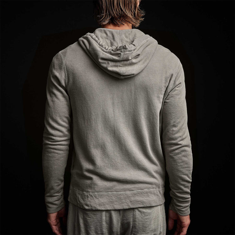 Vintage French Terry Zip Up Hoodiein River Rock Pigment | James Perse Los Angeles
