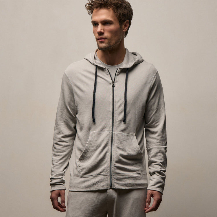 Vintage French Terry Zip Up Hoodie - Salt Pigment