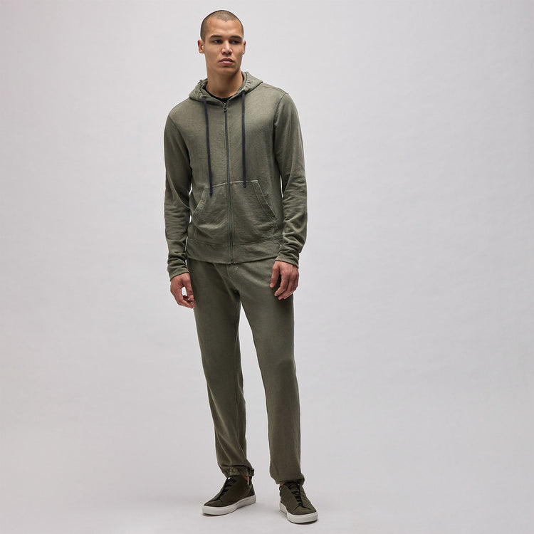 Vintage French Terry Zip Up Hoodie in Trooper Pigment | James Perse Los Angeles