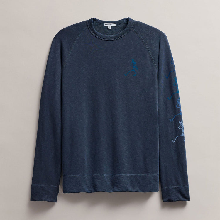 Men's Raglan Sweatshirt Grateful Dead in Deep Pigment | James Perse Los Angeles