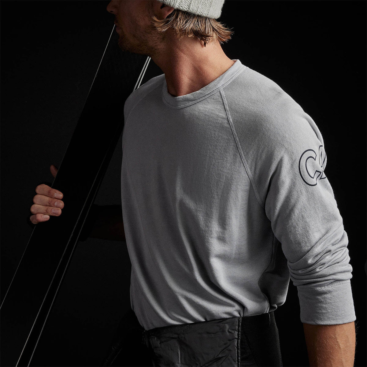 Pullover Raglan Lotus & Ca in Blue Fog Pigment | James Perse Los Angeles