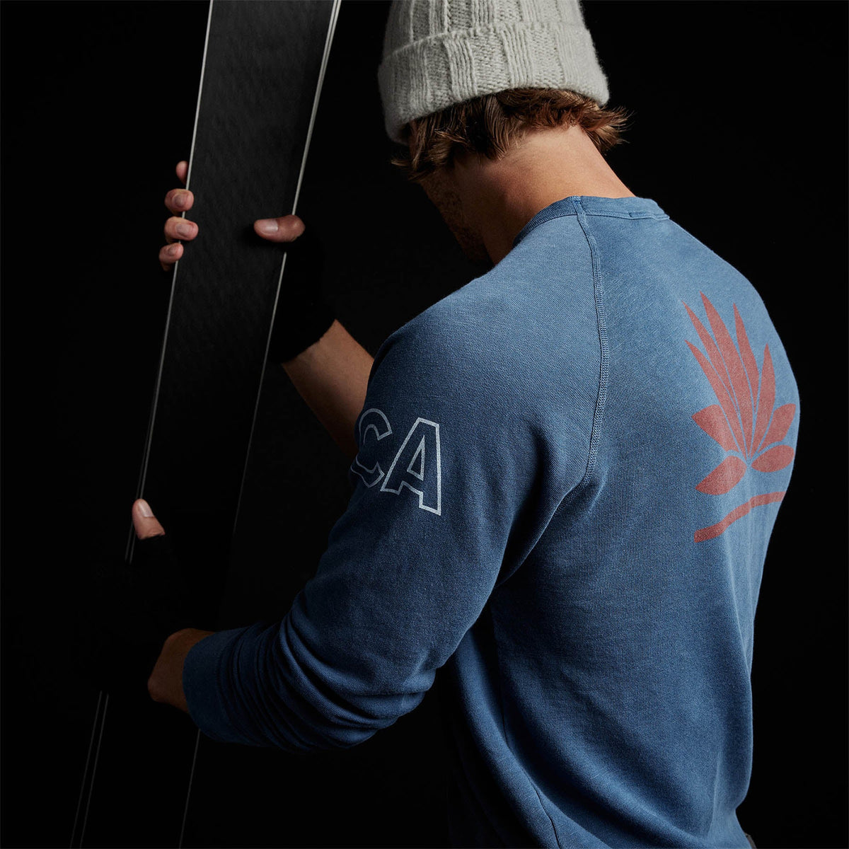 Pullover Raglan Lotus & Ca in Lake Pigment | James Perse Los Angeles