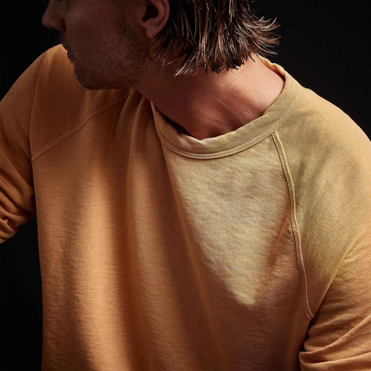 Vintage French Terry Sweatshirt in Apricot Pigment | James Perse Los Angeles 