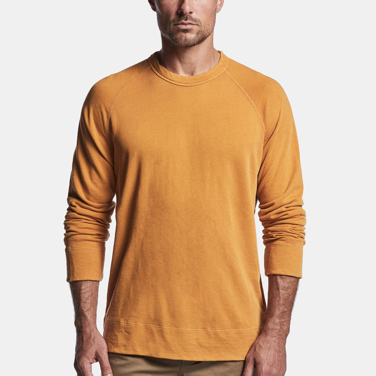 Vintage French Terry Sweatshirt in Brass Pigment | James Perse Los Angeles