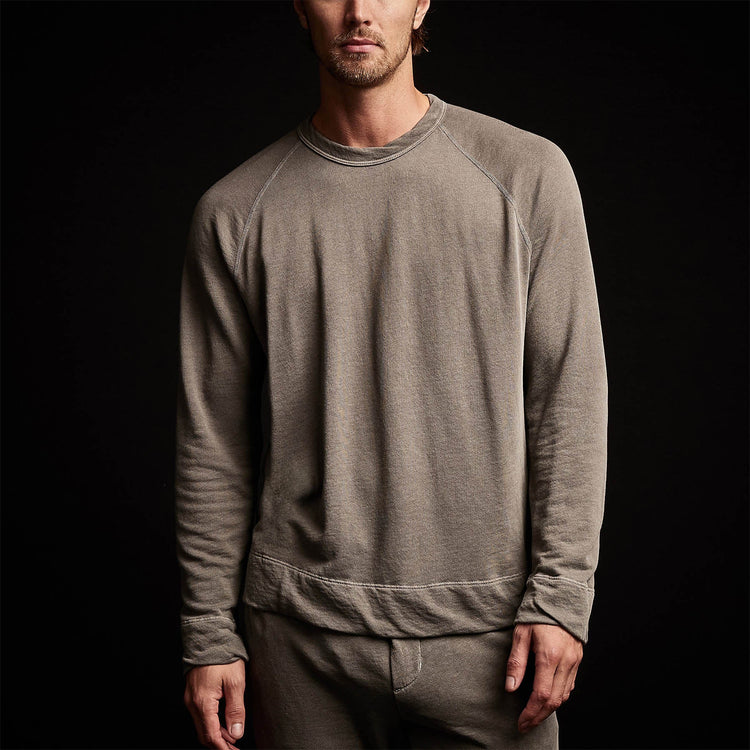 Vintage French Terry Sweatshirt in Burro Pigment | James Perse Los Angeles