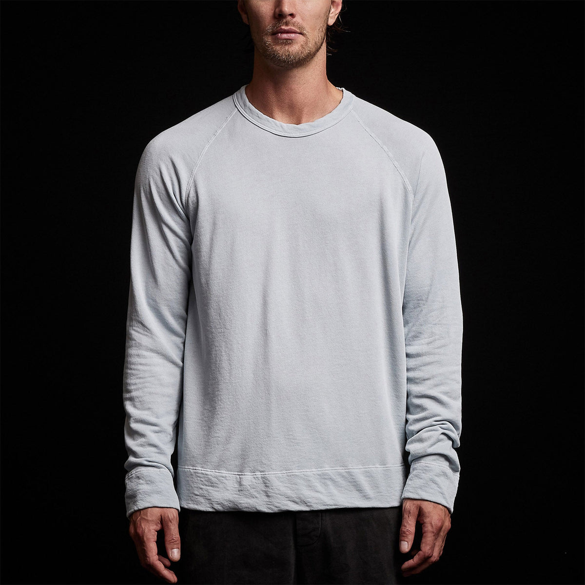 Vintage French Terry Sweatshirt in Baby Blue Pigment | James Perse Los Angeles