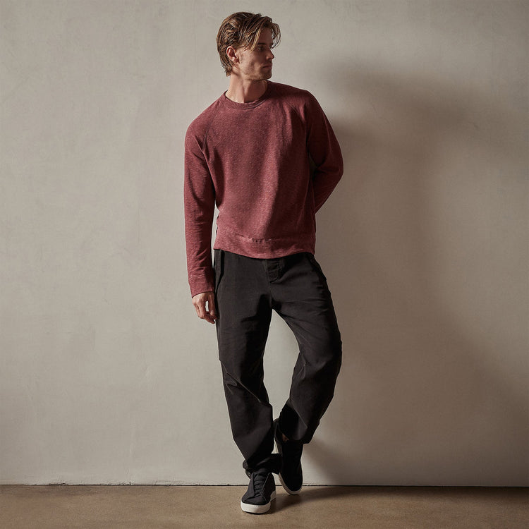 Vintage French Terry Sweatshirt in Claret Pigment | James Perse Los Angeles