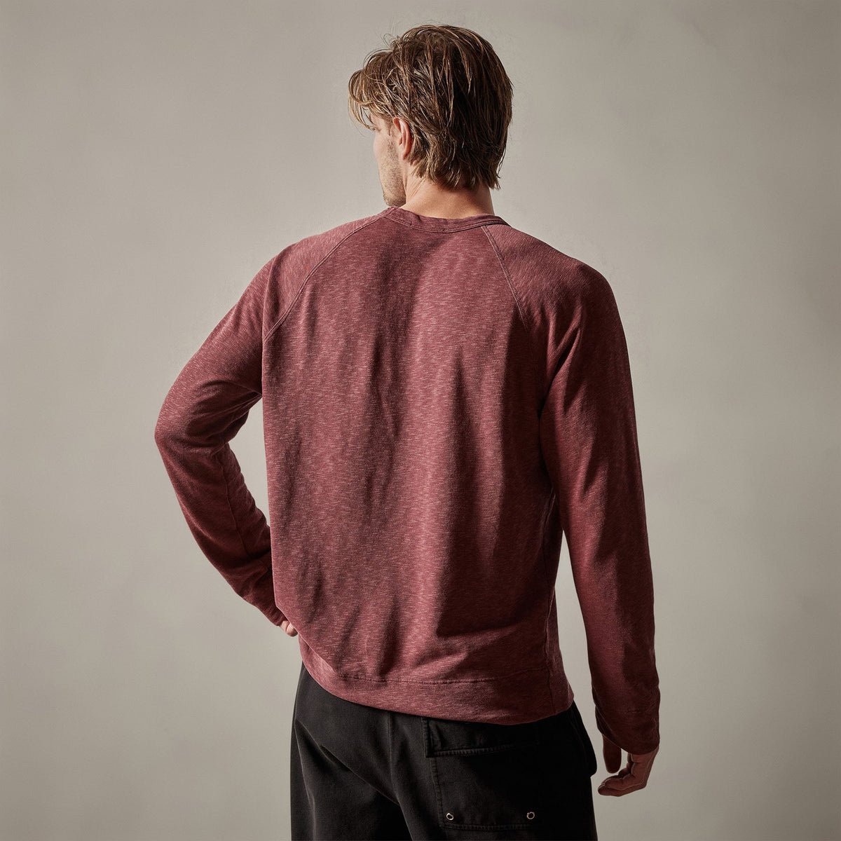 Vintage French Terry Sweatshirt in Claret Pigment | James Perse Los Angeles
