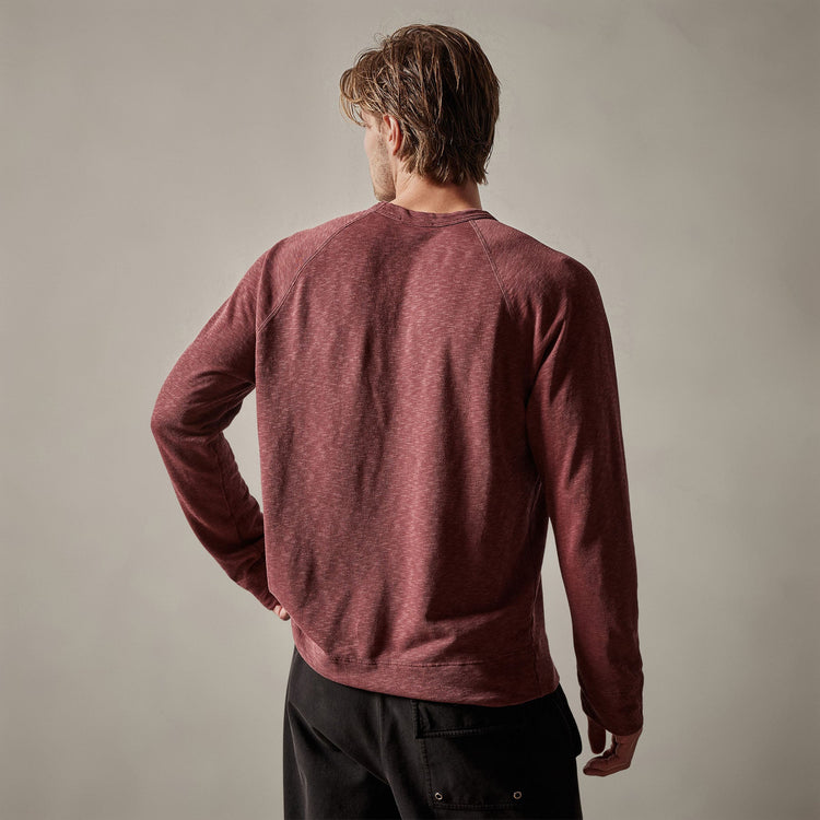 Vintage French Terry Sweatshirt in Claret Pigment | James Perse Los Angeles