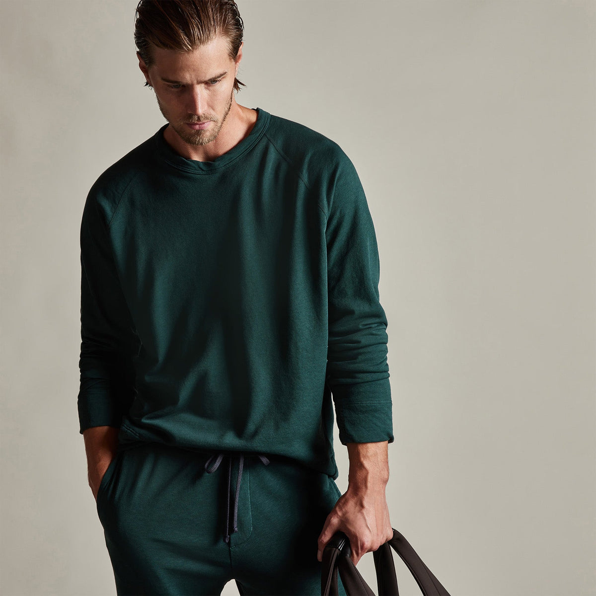 Vintage French Terry Sweatshirt in Canopy Pigment | James Perse Los Angeles