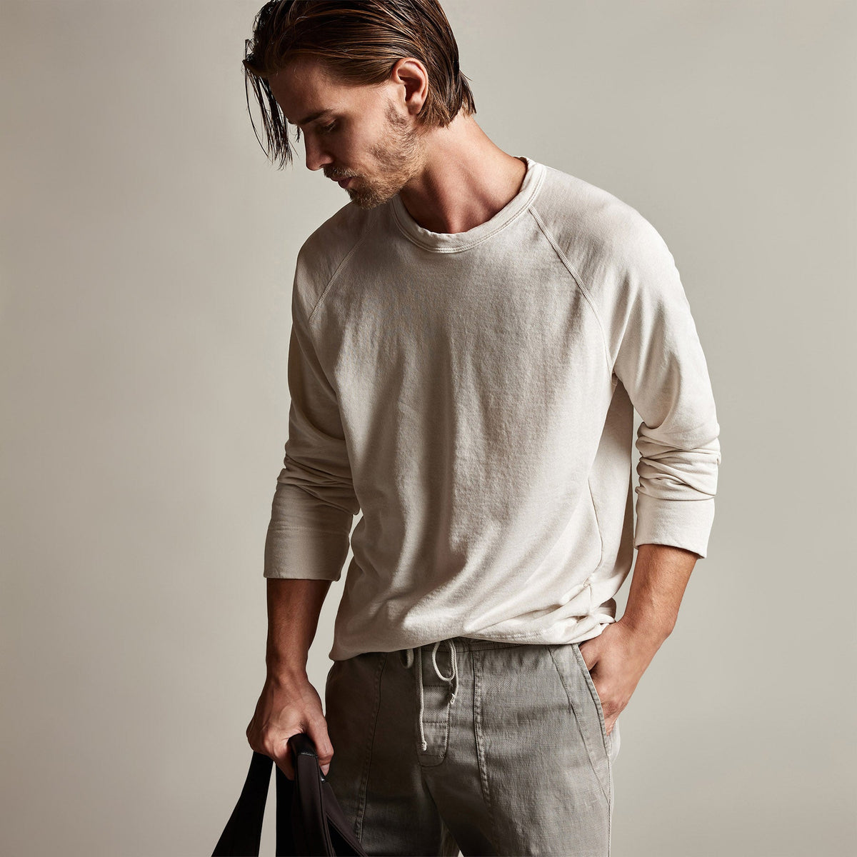 Vintage French Terry Sweatshirt in Canvas Pigment | James Perse Los Angeles