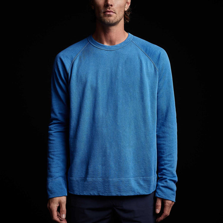 Vintage French Terry Sweatshirt in Electric Blue Pigment | James Perse Los Angeles 