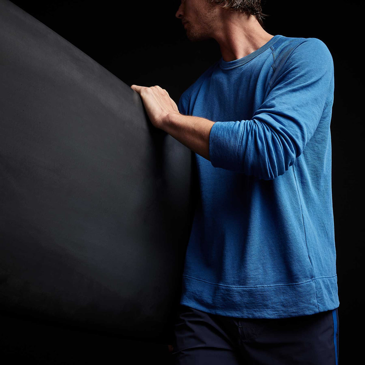 Vintage French Terry Sweatshirt in Electric Blue Pigment | James Perse Los Angeles 
