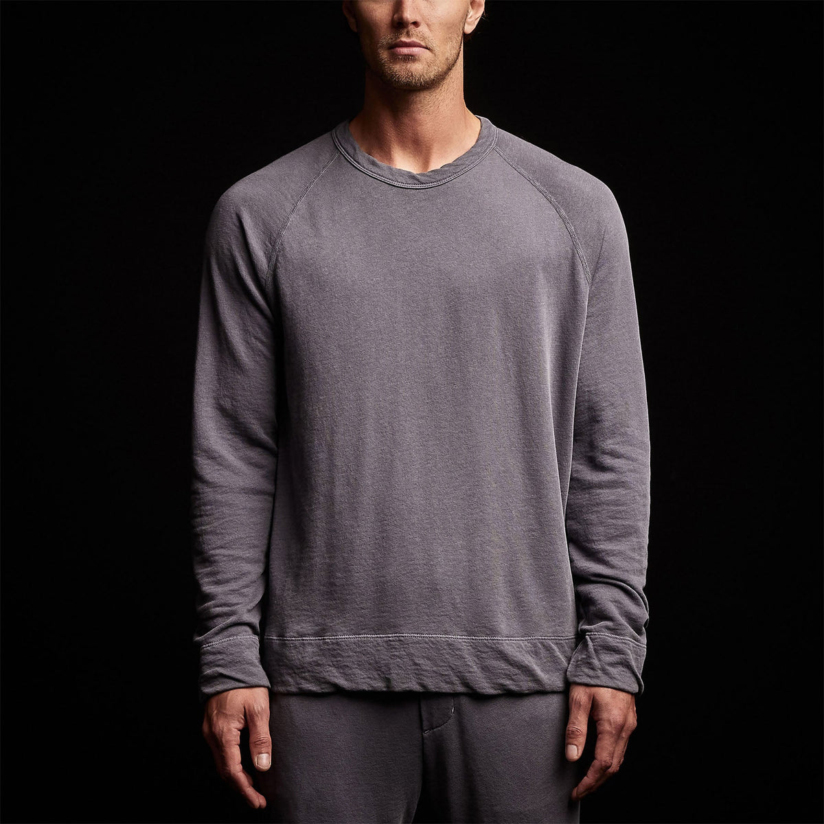 Vintage French Terry Sweatshirt in Flannel Pigment | James Perse Los Angeles