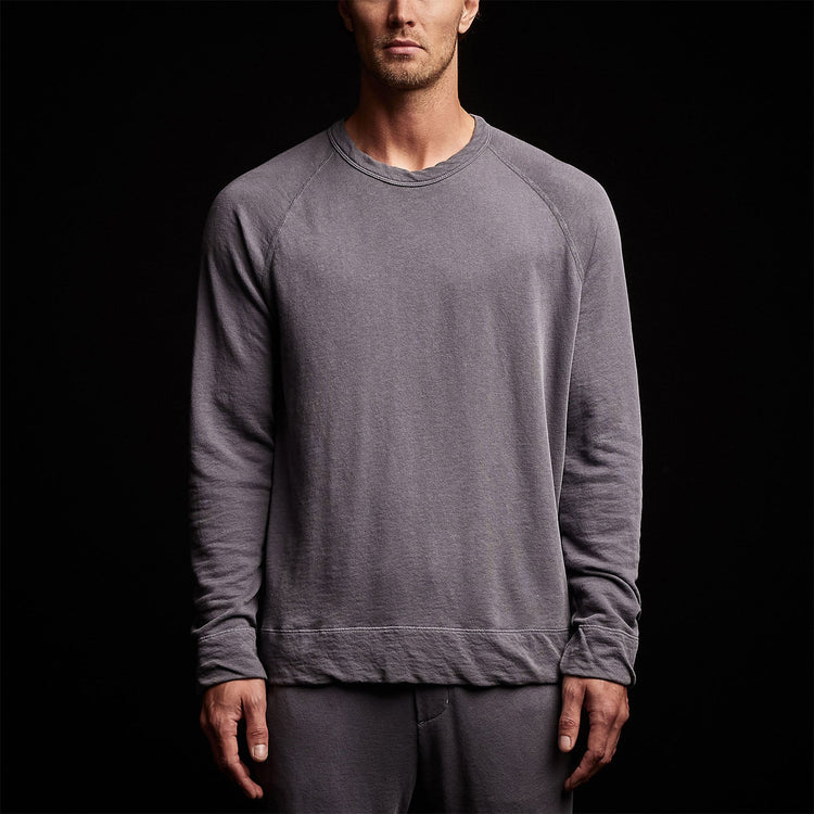 Vintage French Terry Sweatshirt in Flannel Pigment | James Perse Los Angeles