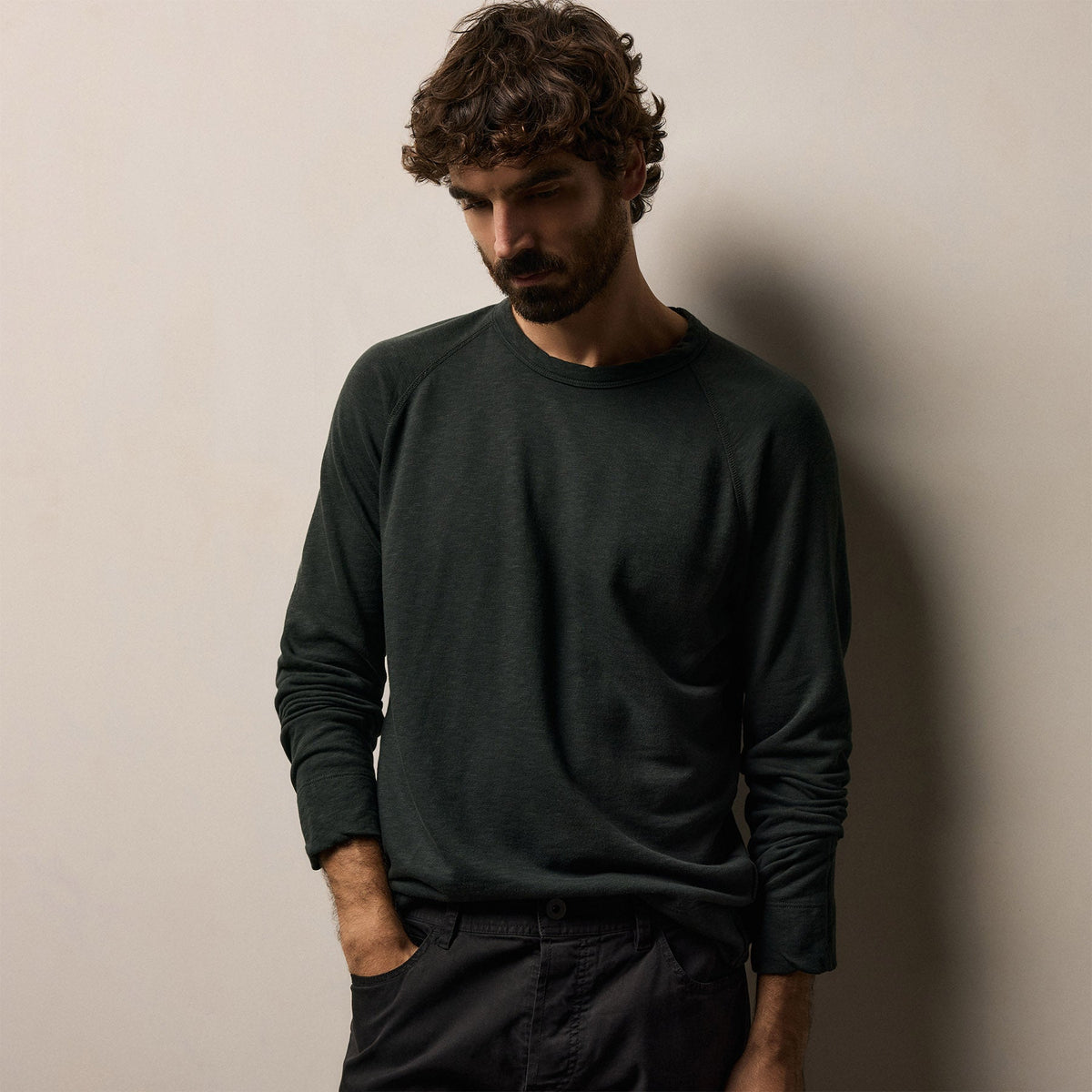 Vintage French Terry Sweatshirt in Fern | James Perse Los Angeles