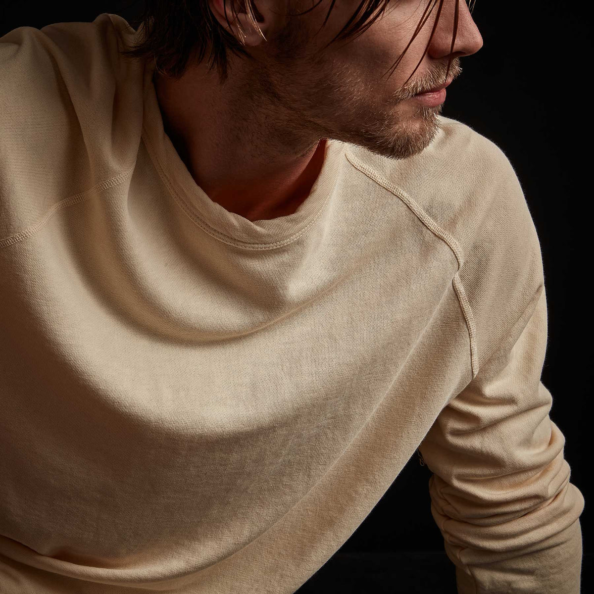 Vintage French Terry Sweatshirt in Gesso Pigment | James Perse Los Angeles