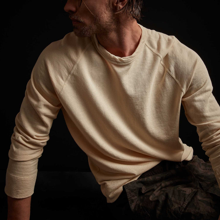 Vintage French Terry Sweatshirt in Gesso Pigment | James Perse Los Angeles
