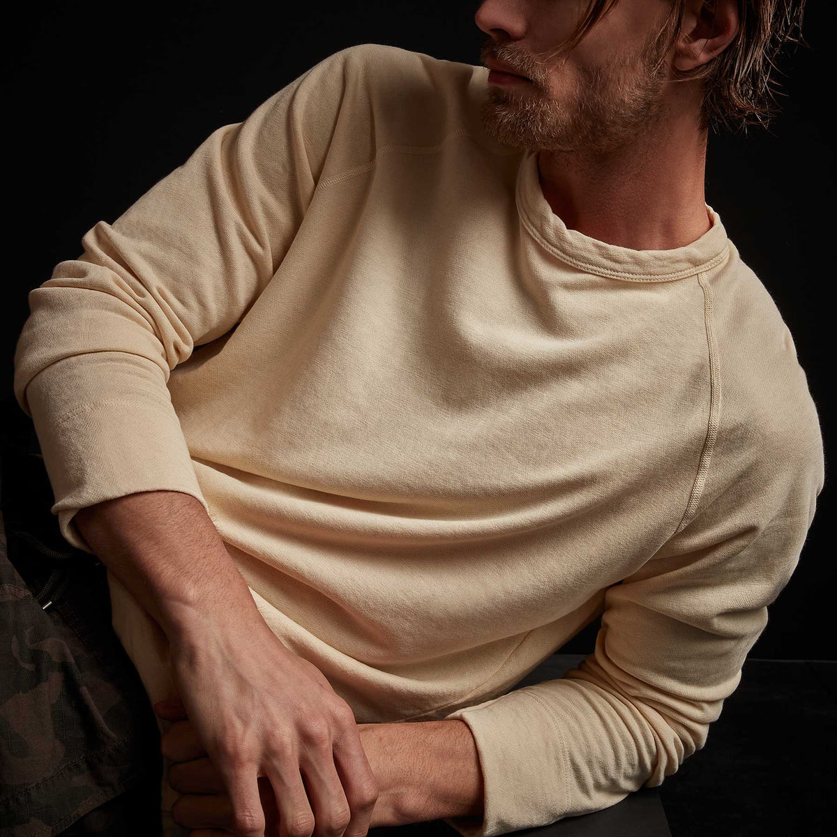 Vintage French Terry Sweatshirt in Gesso Pigment | James Perse Los Angeles
