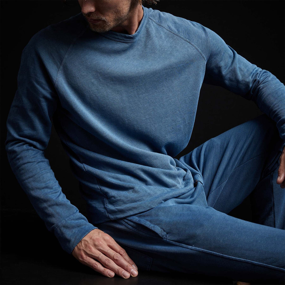 Vintage French Terry Sweatshirt in Lake Pigment | James Perse Los Angeles