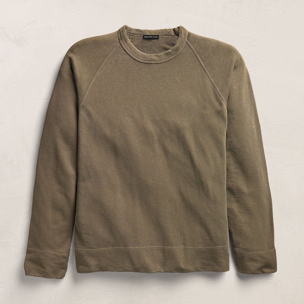 Vintage French Terry Sweatshirt in Light Olive Pigment | James Perse Los Angeles