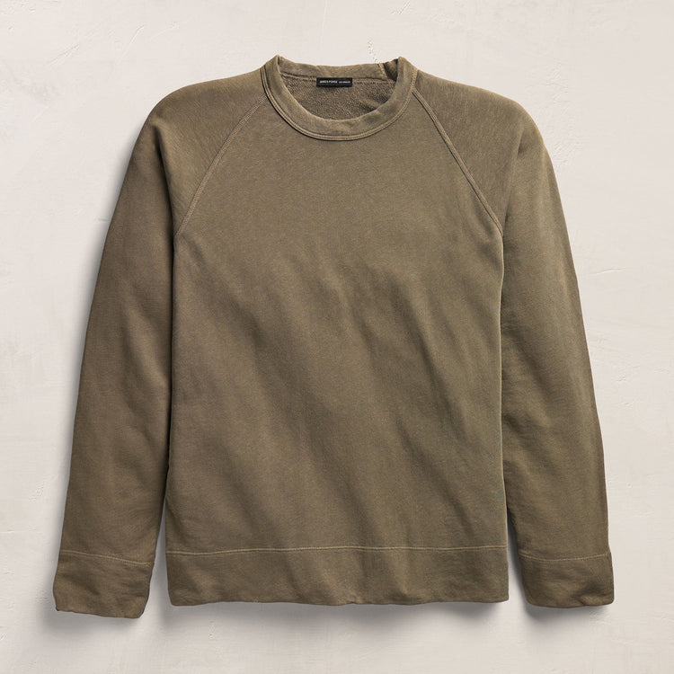 Vintage French Terry Sweatshirt in Light Olive Pigment | James Perse Los Angeles