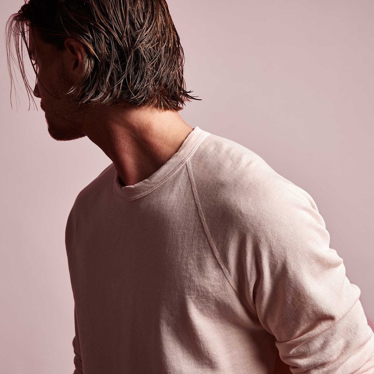 Vintage French Terry Sweatshirt in Nougat Pigment | James Perse Los Angeles