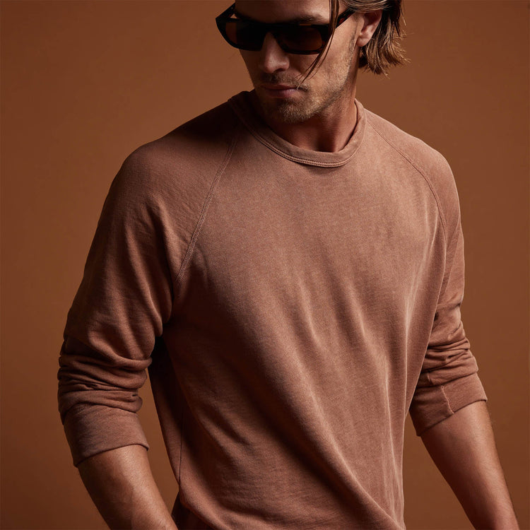 Vintage French Terry Sweatshirt in Nutmeg Pigment | James Perse Los Angeles