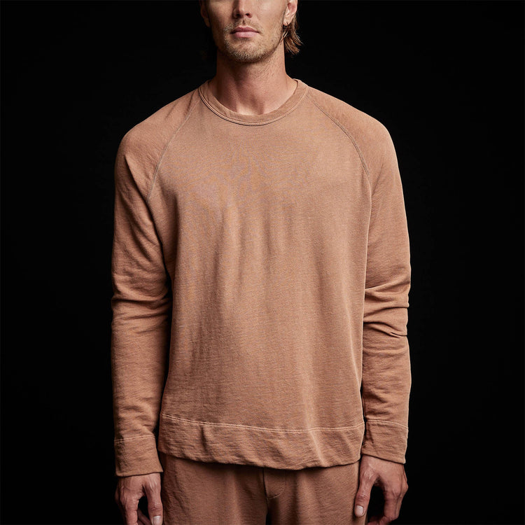 Vintage French Terry Sweatshirt in Nutmeg Pigment | James Perse Los Angeles