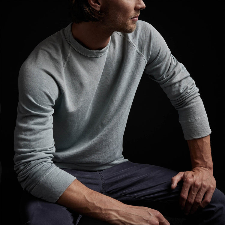 Vintage French Terry Sweatshirt in Ocean Mist Pigment | James Perse Los Angeles