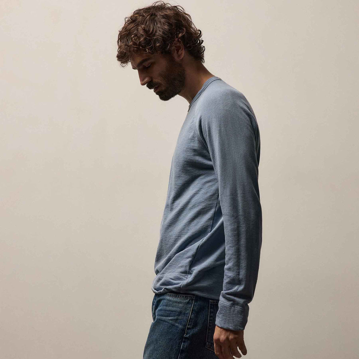 Vintage French Terry Sweatshirt in Ocean Pigment | James Perse Los Angeles