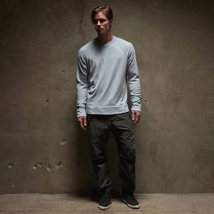 Vintage French Terry Sweatshirt in Open Sky Pigment | James Perse Los Angeles