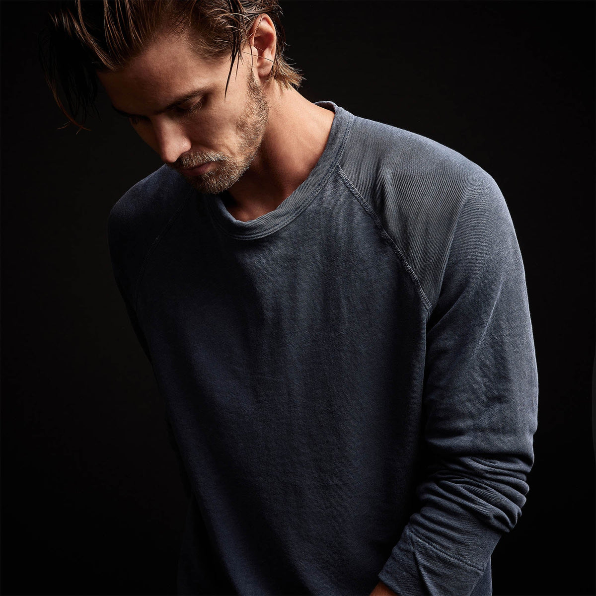 Vintage French Terry Sweatshirt in Sea Captain Pigment | James Perse Los Angeles
