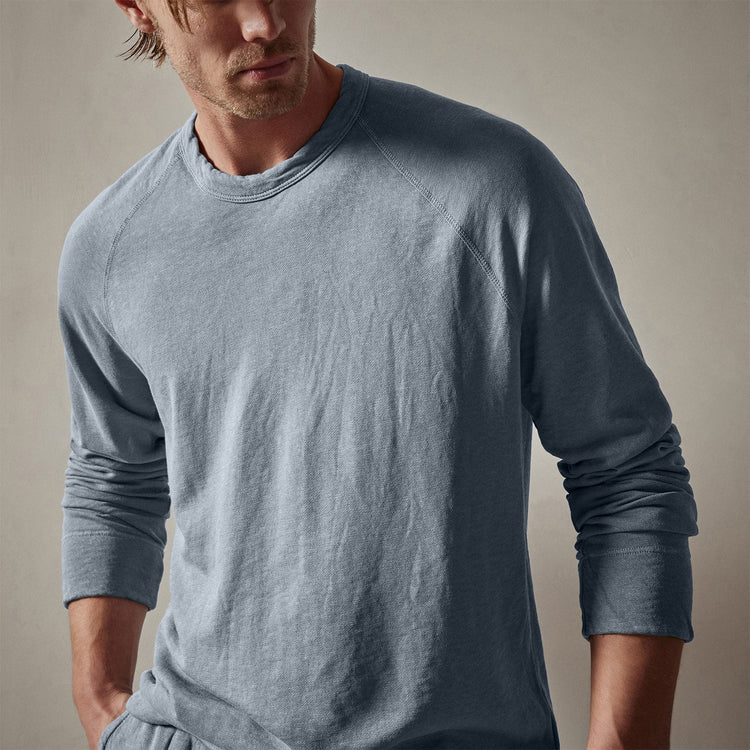Vintage French Terry Sweatshirt in Bluestone Pigment | James Perse Los Angeles