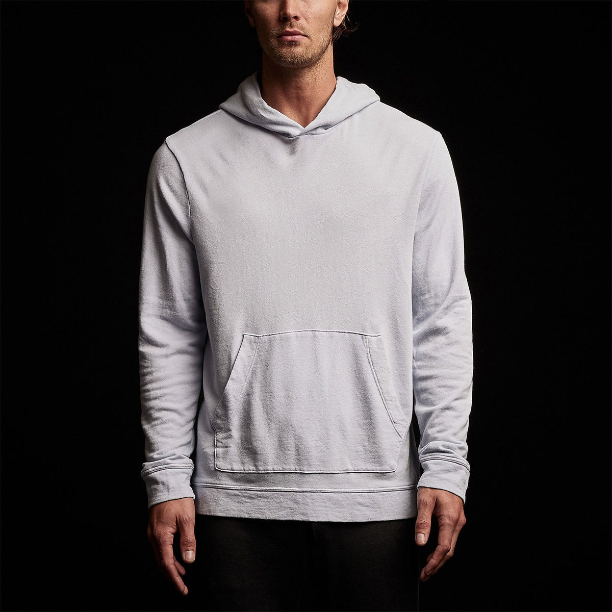 Vintage French Terry Hoodie in Powder Blue Pigment | James Perse Los Angeles