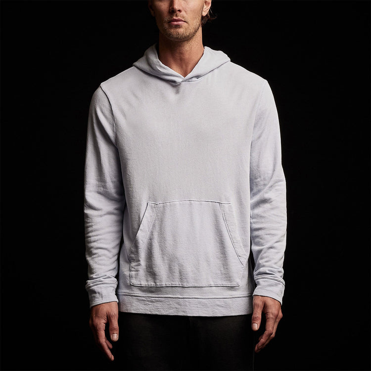 Vintage French Terry Hoodie in Powder Blue Pigment | James Perse Los Angeles