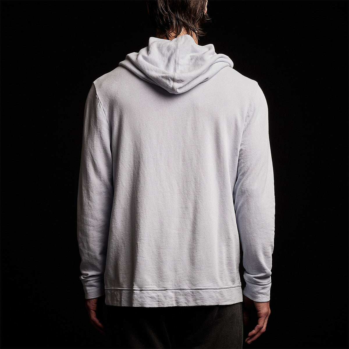 Vintage French Terry Hoodie in Powder Blue Pigment | James Perse Los Angeles