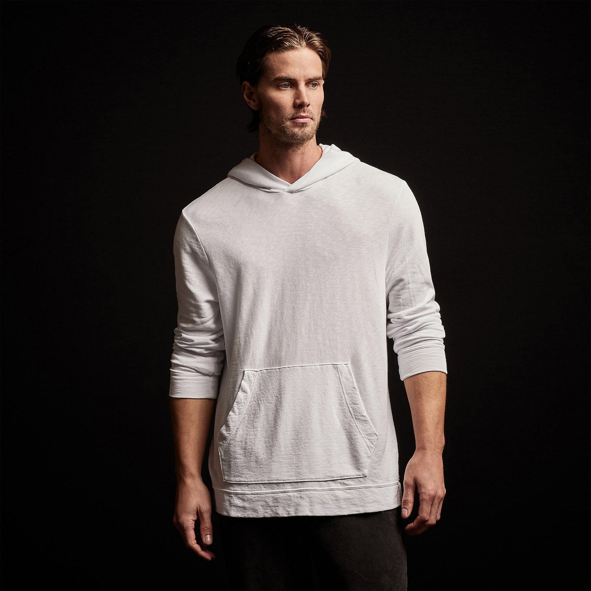 Vintage French Terry Hoodie in White | James Perse Los Angeles