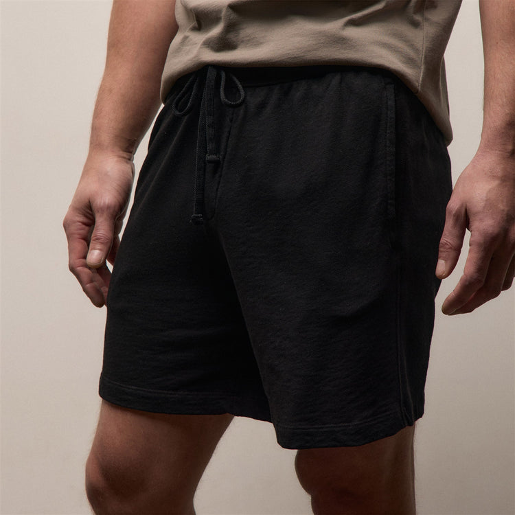 Vintage French Terry Sweat Short in Black | James Perse Los Angeles