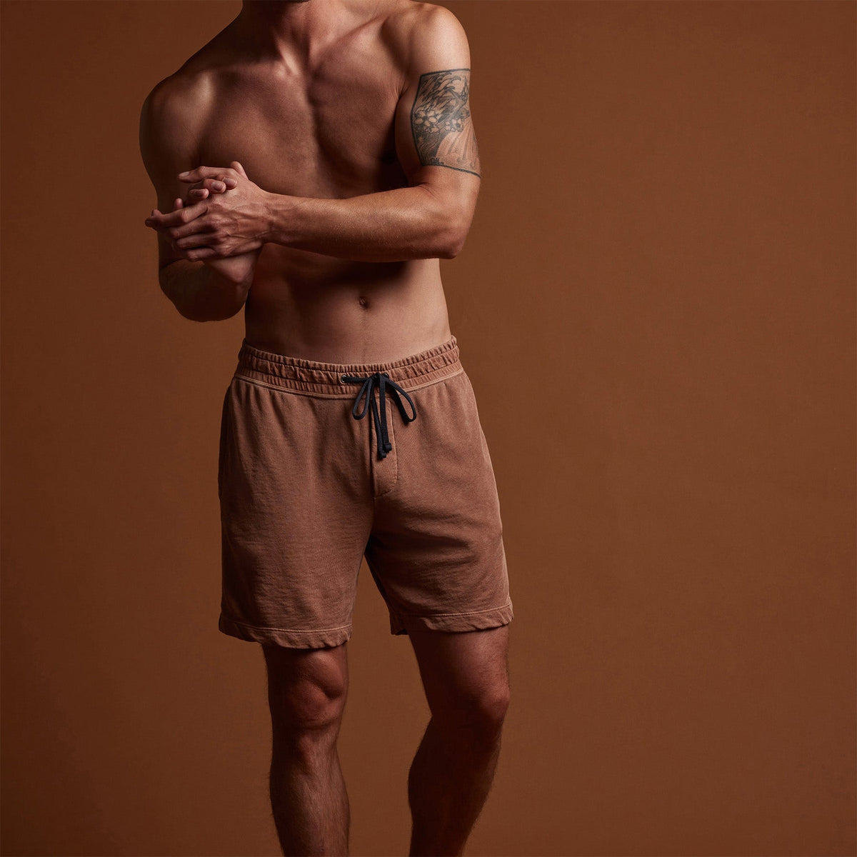French Terry Sweat Short in Nutmeg Pigment | James Perse Los Angeles