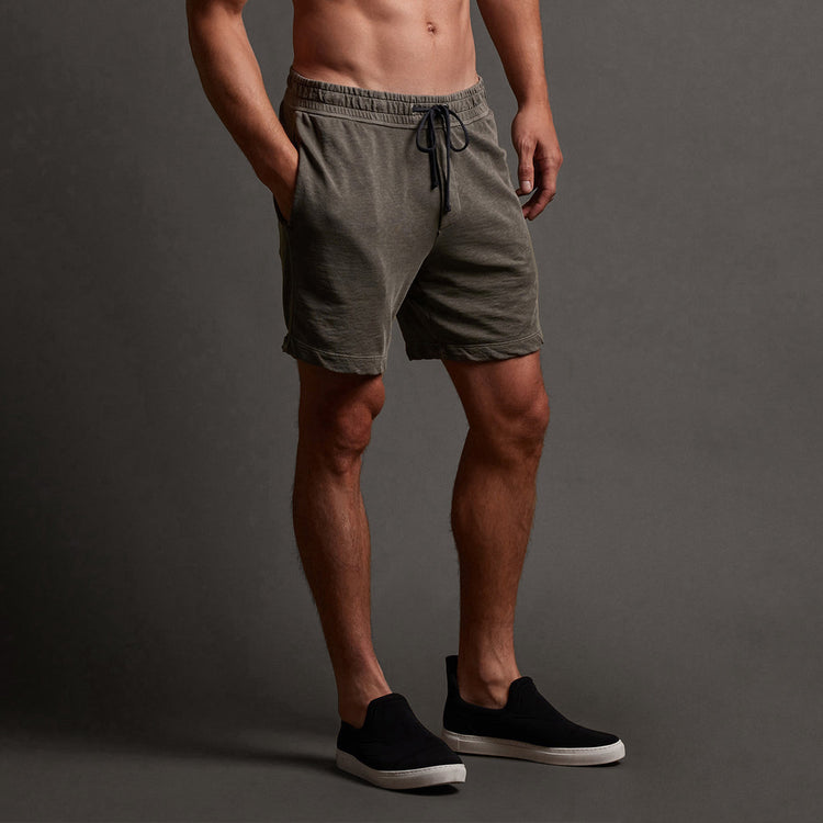 French Terry Sweat Short in River Rock Pigment | James Perse Los Angeles