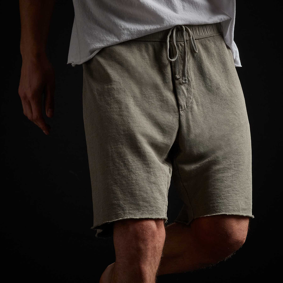 Vintage French Terry Contrast Waist Short in Fume Pigment | James Perse Los Angeles