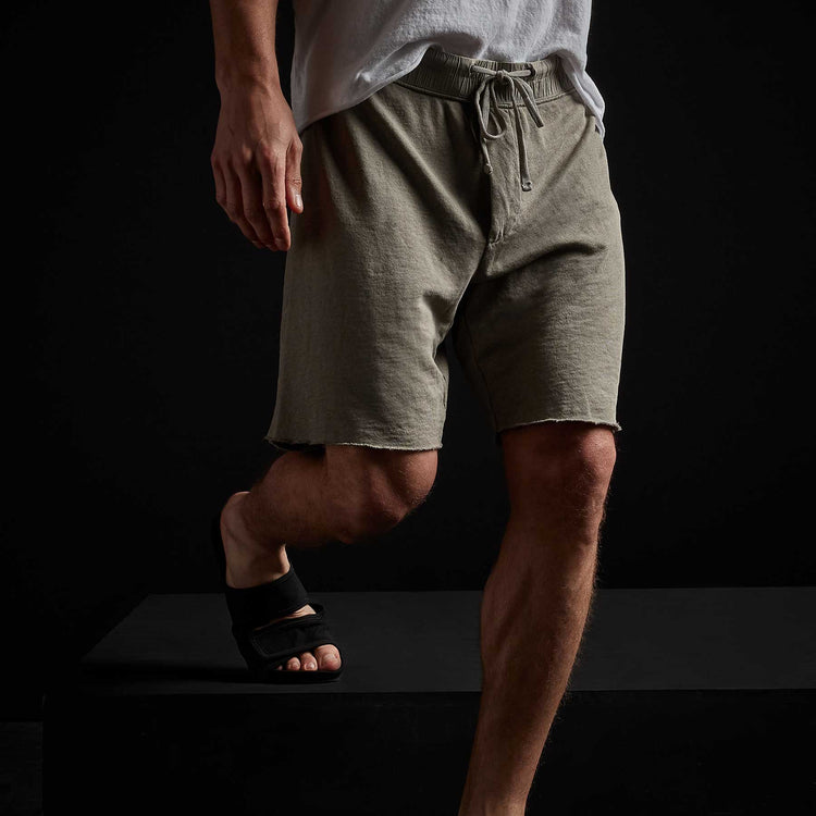 Vintage French Terry Contrast Waist Short in Fume Pigment | James Perse Los Angeles