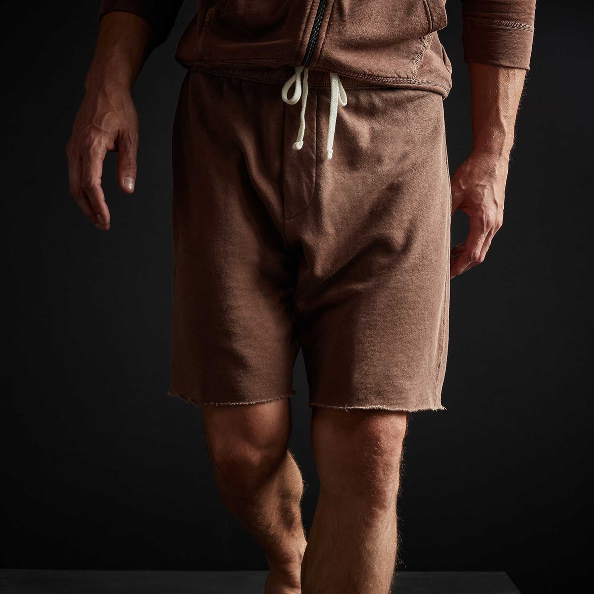 Vintage French Terry Contrast Waist Short in Malt Pigment | James Perse Los Angeles