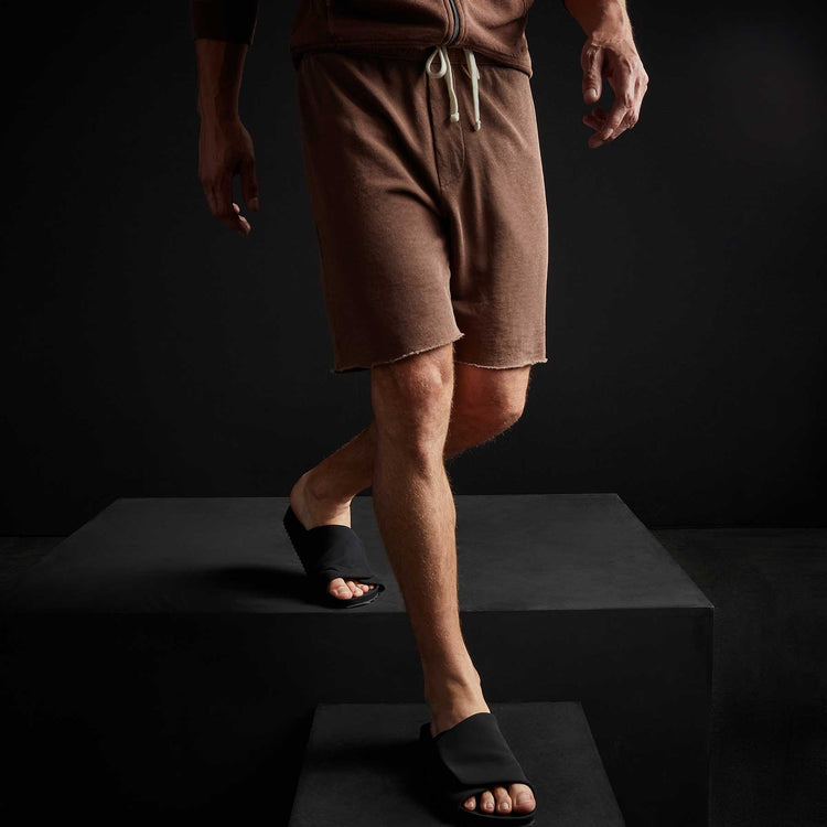 Vintage French Terry Contrast Waist Short in Malt Pigment | James Perse Los Angeles